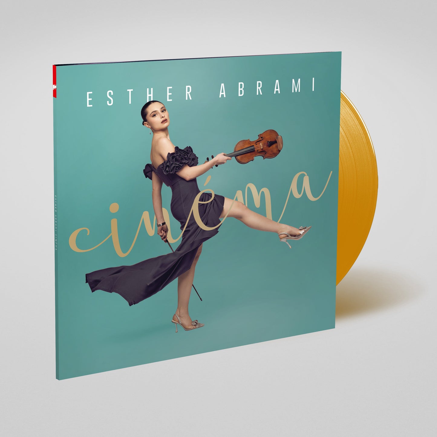 Vinyl record cover featuring violinist Esther Abrami in a teal dress.