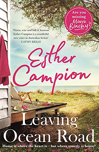 Book cover: "Leaving Ocean Road" by Esther Campion, coastal scene.