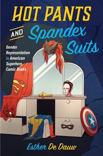 Book cover depicting a superheroine looking in a vanity mirror.