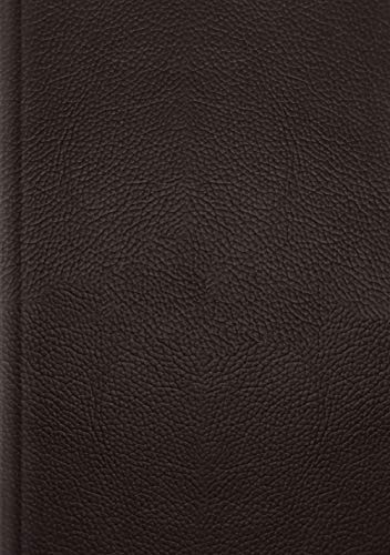 Dark brown, textured cover of a closed Bible.