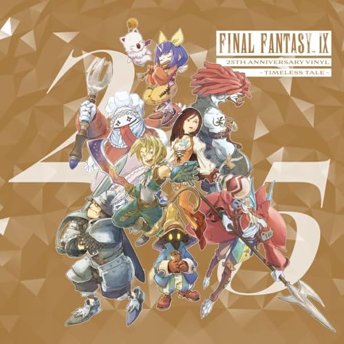 “Final Fantasy IX” 25th anniversary vinyl cover with character illustrations.