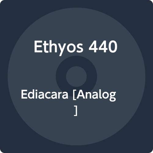 Dark blue vinyl record label with white text: "Ethyos 440 - Ediacara.