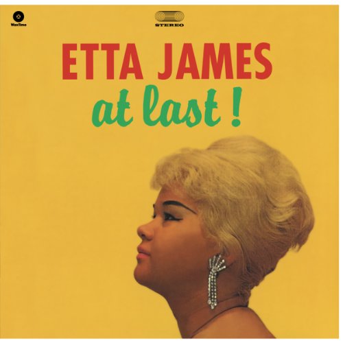 Album cover for Etta James At Last featuring a profile portrait on yellow background.