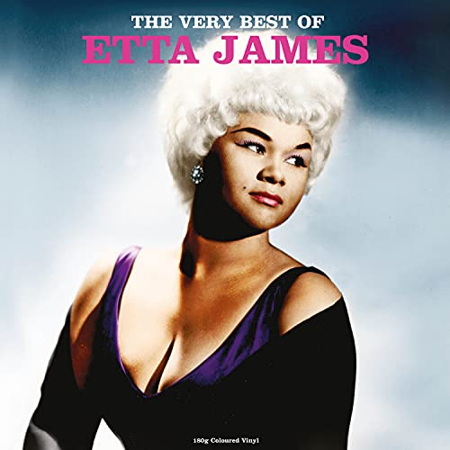 Etta James album cover with her portrait and pink title text.
