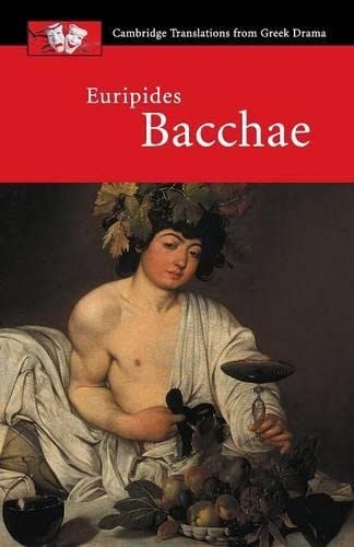 Book cover: “Bacchae” by Euripides, featuring a painting of a maenad.