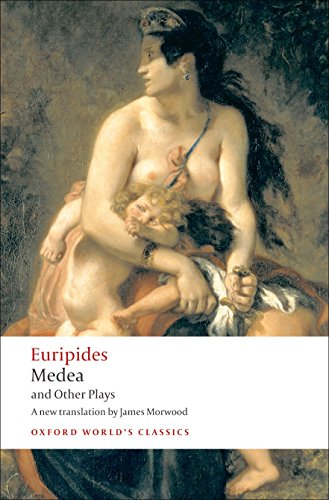 Book cover depicting a painting of Medea holding children.