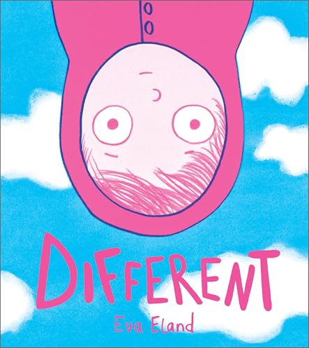 Book cover: illustrated face in pink hood against a blue sky.