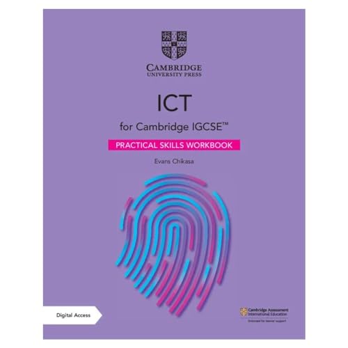 Front cover of the Cambridge IGCSE ICT Practical Skills Workbook on a purple background.