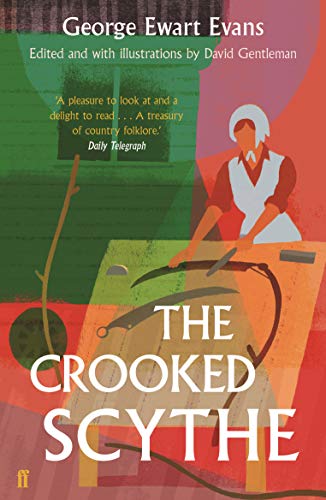 Book cover: “The Crooked Scythe” depicts a woman sharpening a scythe.