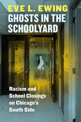 Book cover: “Ghosts in the Schoolyard” with a school hallway image.