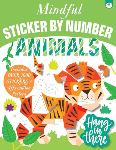 Sticker book cover with a partially completed tiger and numbered spaces.