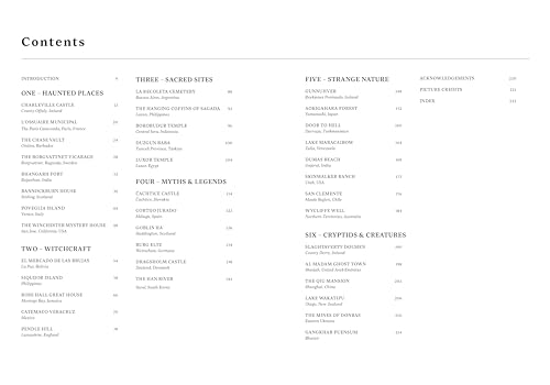 Table of contents page from “Atlas of Paranormal Places” book.