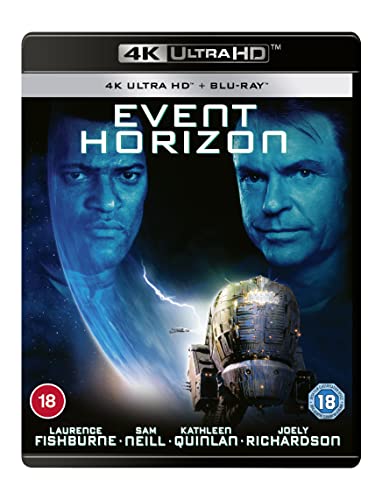 Event Horizon" 4K UHD Blu-ray cover with actors and spaceship image.