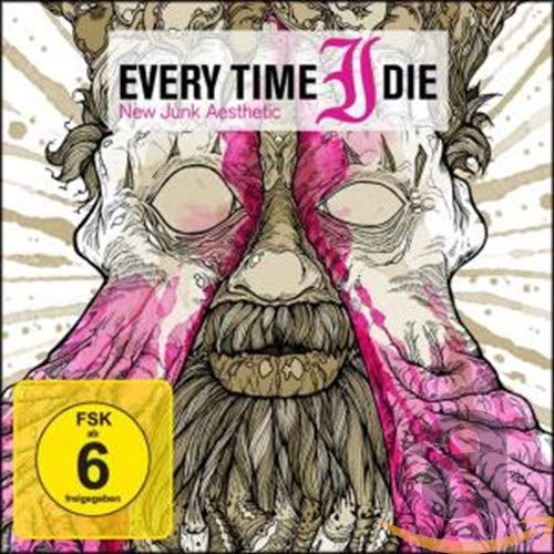 CD cover for Every Time I Die’s “New Junk Aesthetic” with distorted face art.