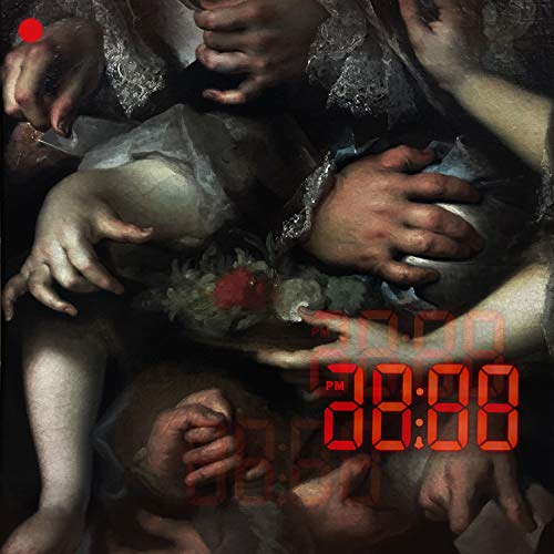 Album cover with hands, flowers, and a digital clock displaying 20:08:08.