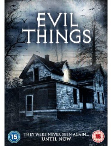 DVD cover for "Evil Things" depicting a dilapidated house and dark sky.
