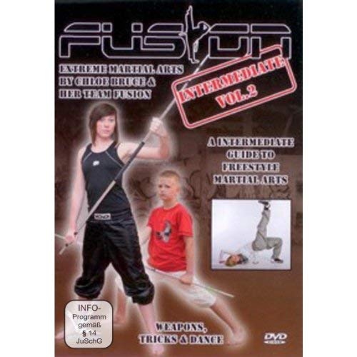 DVD cover featuring Chloe Bruce and a student demonstrating martial arts weapons and tricks.
