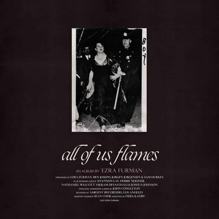 Black and white album cover for Ezra Furman’s “All Of Us Flames.”