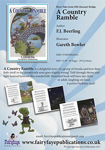Book cover: “A Country Ramble” with illustrated animals on a stone bridge.