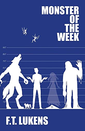 Book cover: silhouettes of monsters, a person, and height measurements.