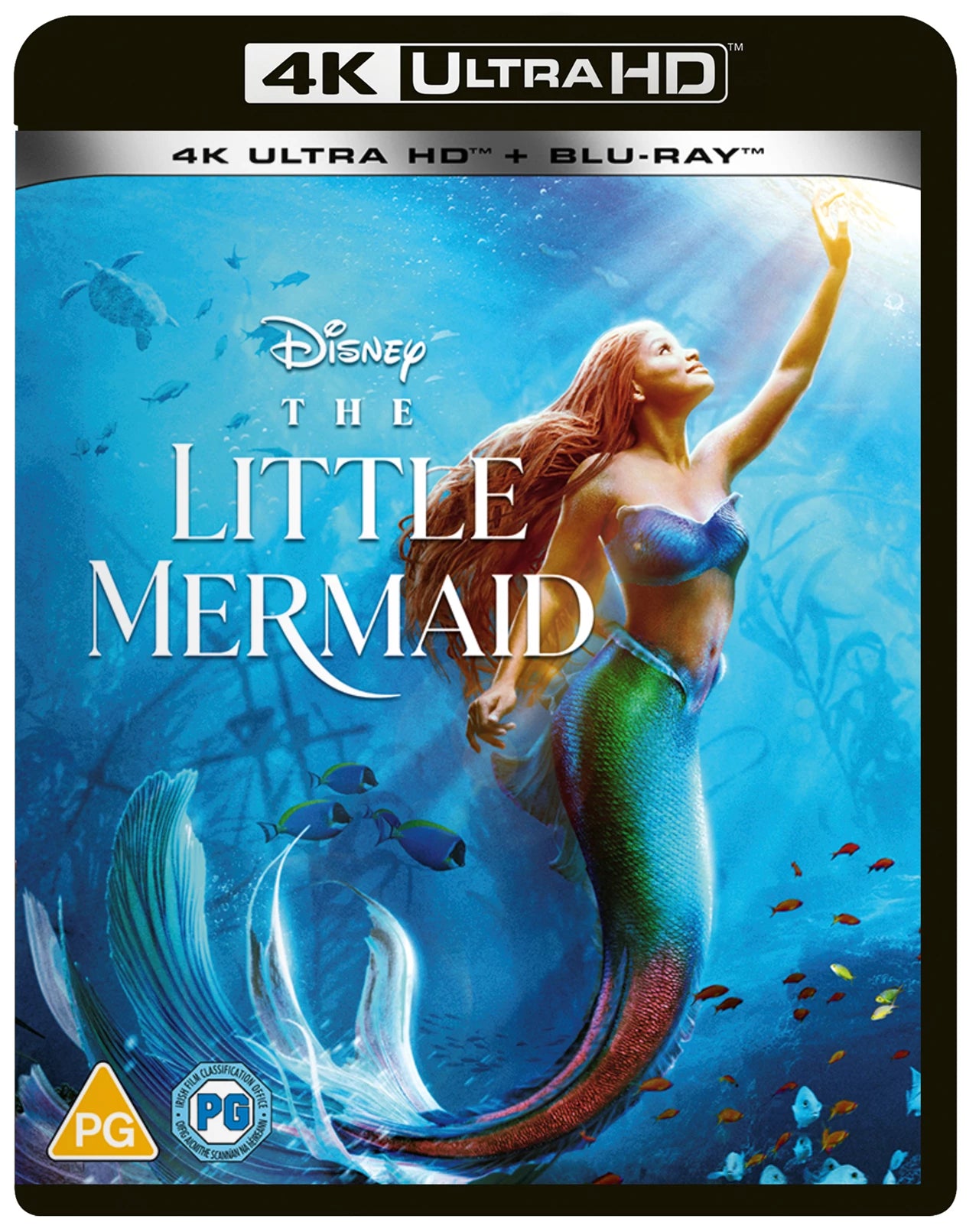 Blu-ray cover for Disney’s *The Little Mermaid* featuring Ariel underwater.