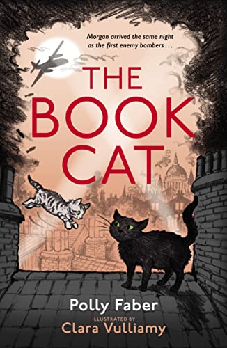 Book cover with cats, a city skyline, and a vintage airplane.