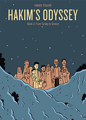 Book cover with illustrated group of people against a blue, wavy background.