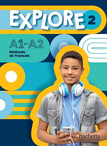 French textbook cover with a student wearing headphones and holding a phone.