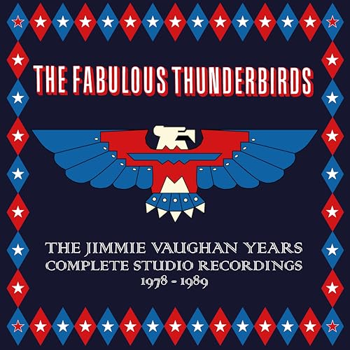 CD cover with a stylized eagle, text, and a red and blue diamond border.