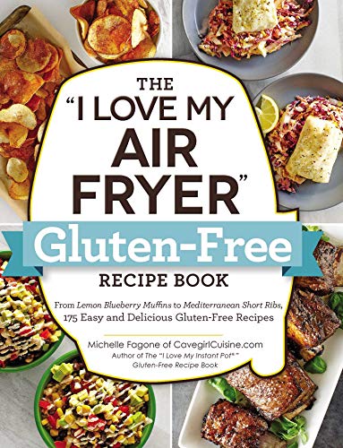 Cookbook cover featuring air fryer recipes, gluten-free, and food photos.