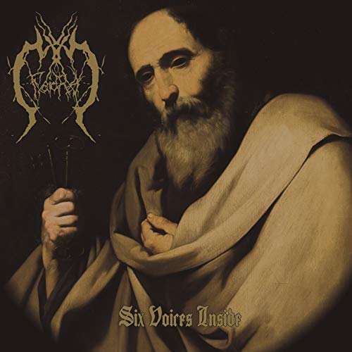 CD cover: portrait of bearded man with ornate band logo above.