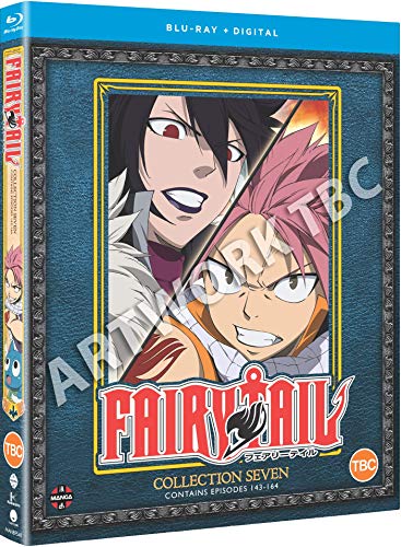 Blu-ray case for "Fairy Tail Collection 7" featuring anime characters Natsu and Gray.