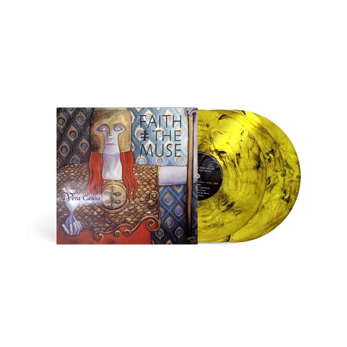 Vinyl record of “Faith And The Muse” with painted portrait cover art.