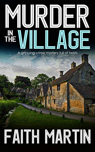 Book cover featuring a stone cottage village and the title Murder in the Village.