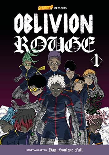 Cover of “Oblivion Rouge, Volume 1” featuring a diverse group of illustrated characters.