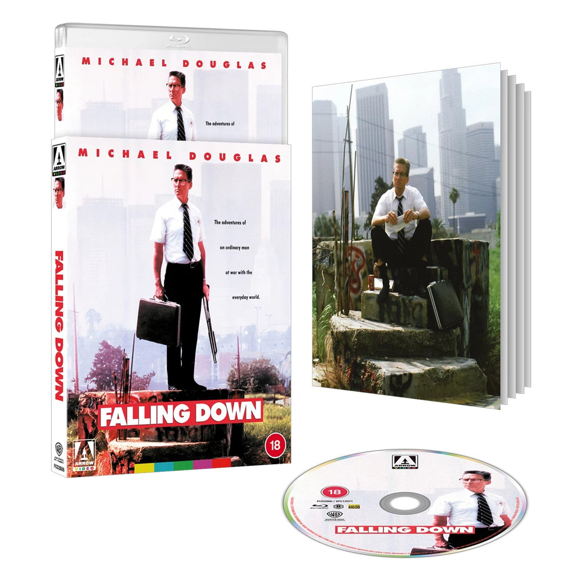 “Falling Down” Blu-ray case with Michael Douglas on cover and disc below.