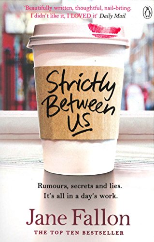 "Book cover featuring a coffee cup with 'Strictly Between Us' written on it."