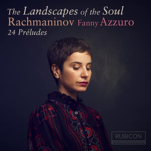 CD cover featuring pianist Fanny Azzuro in a red patterned shirt.