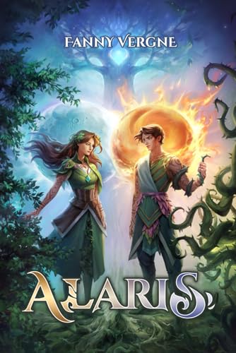 Book cover: two figures amidst a glowing tree and magical elements.