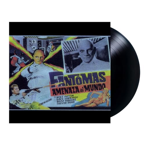 Black vinyl record with cover art featuring a man in a white coat.