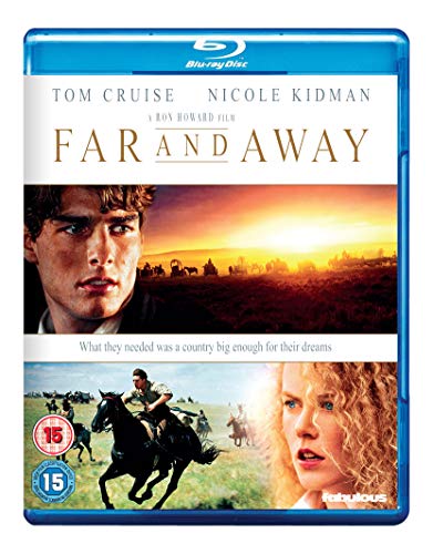 "Blu-ray case for 'Far and Away' with images of Tom Cruise and Nicole Kidman."