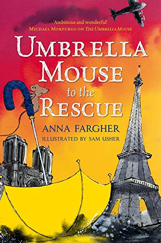 Book cover: mouse with umbrella over Paris landmarks.