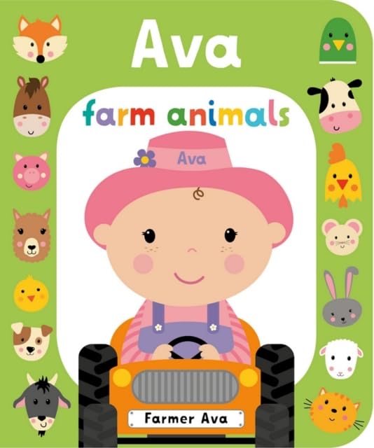 Book cover: illustrated girl with farm animals and a yellow tractor.