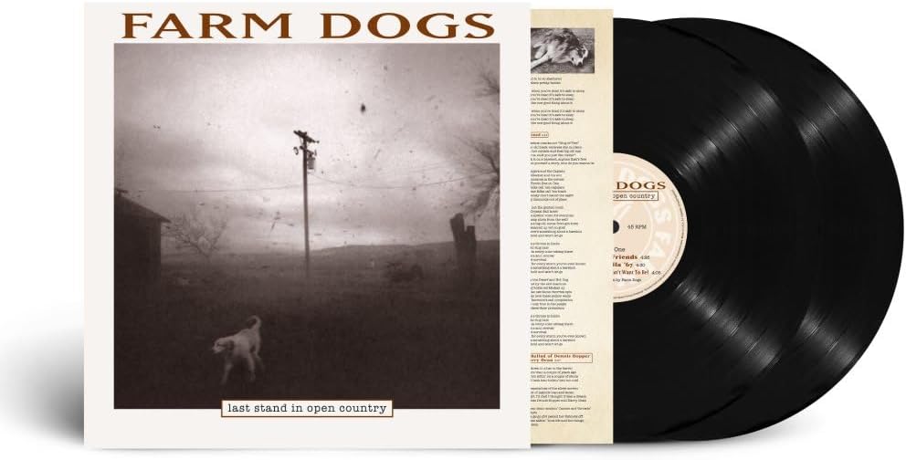 Vinyl record and album cover featuring a dog in a rural landscape.