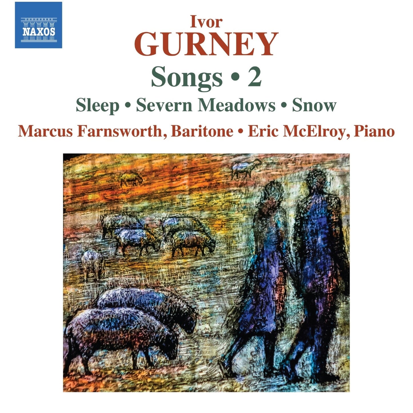 CD cover for Ivor Gurney songs, featuring sheep and a silhouetted figure.