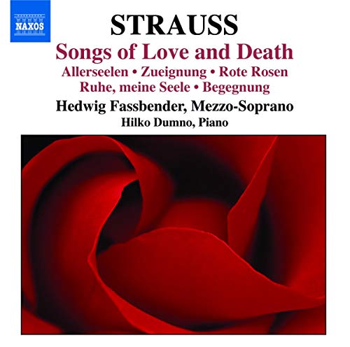 CD cover for Strauss’s “Songs of Love and Death” with red rose image.