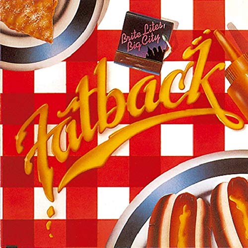 "Album cover art with 'Fatback' in yellow, on red and white checkered background."