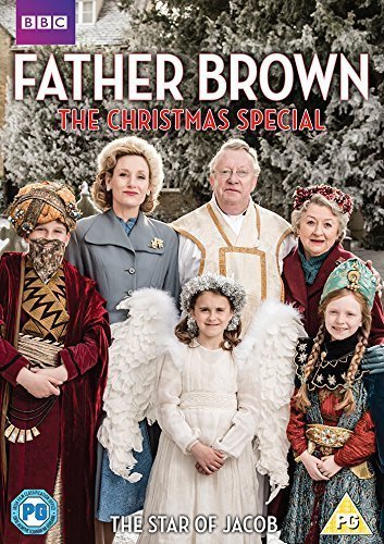 DVD cover for Father Brown Christmas Special featuring cast members in festive period costumes.