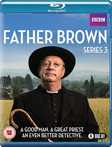 Blu-ray cover of "Father Brown: Series 3" featuring a priest with a cane.