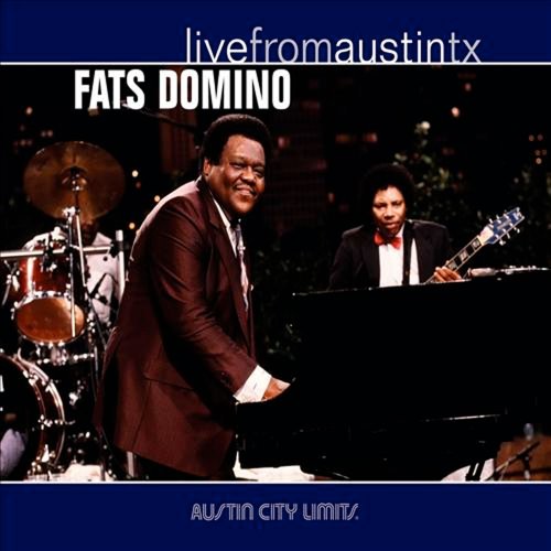 Fats Domino at a piano with a band, album cover for "Live From Austin, Tx".